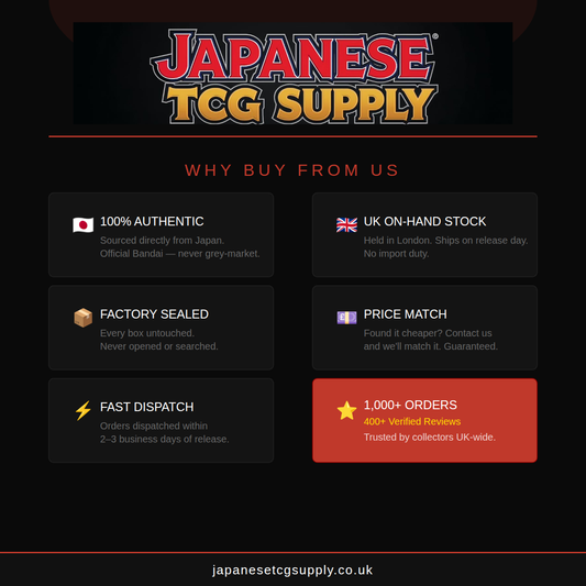 Japanese TCG Supply benefits: authentic stock, sealed packs, fast dispatch