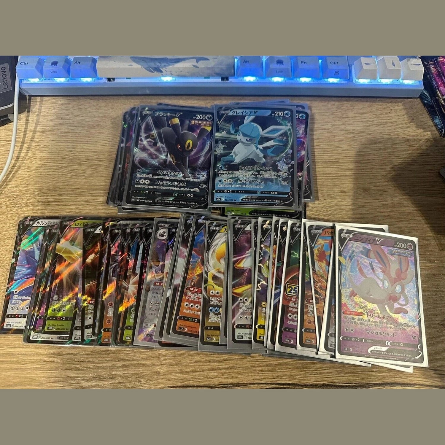 Mint Japanese Pokemon V EX cards bulk bundle with holographic foil Umbreon Glalie Sylveon